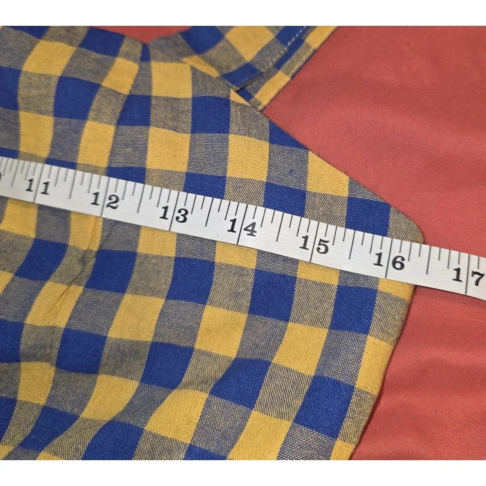 Nastygal ‎ Blue Yellow Checkered Jumpsuit Sleeveless Zipper Size 4 - Picture 12 of 13